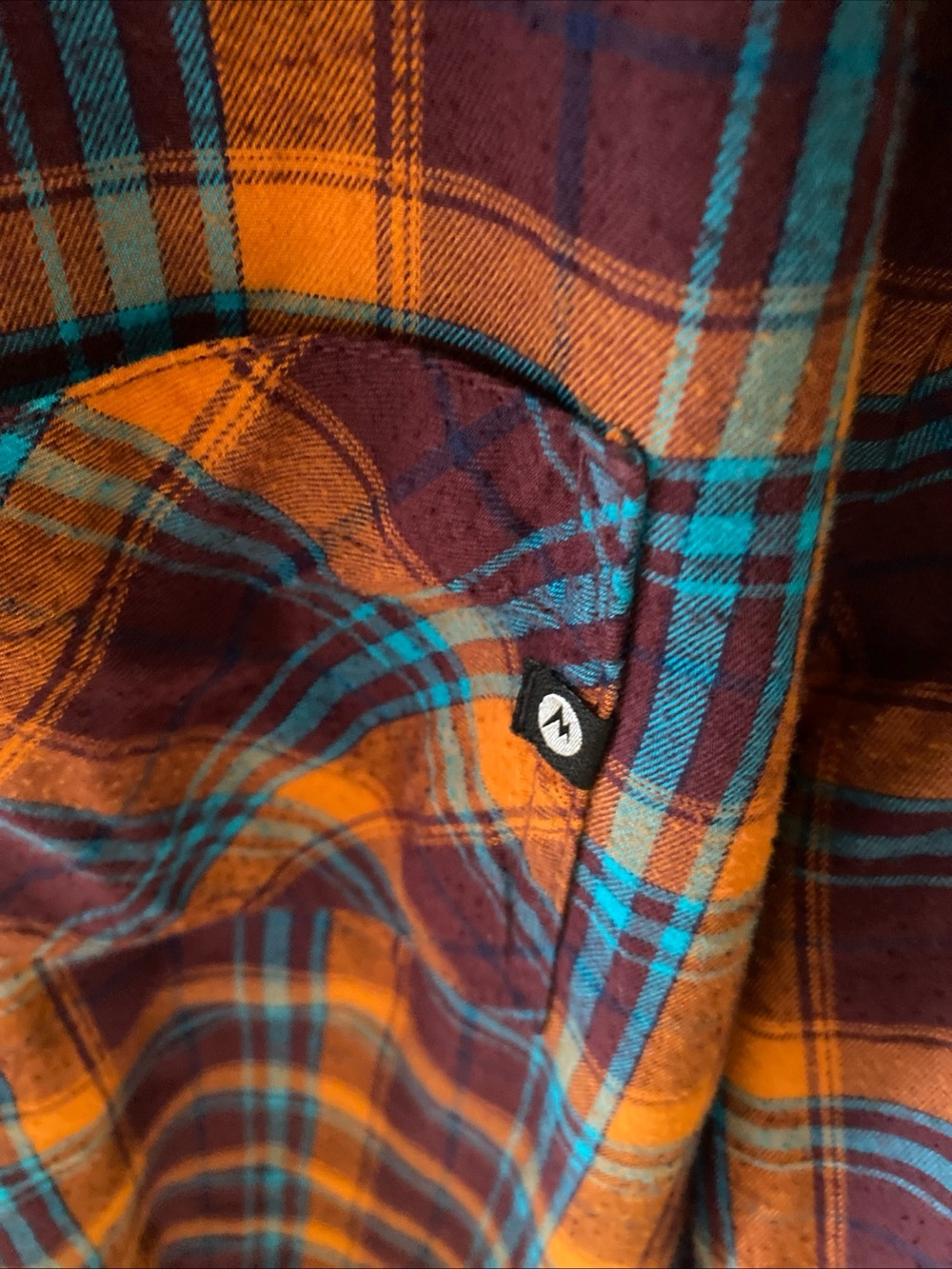 Marmot Orange and Blue Plaid Button-Down Shirt - Men's - Picture 4 of 7